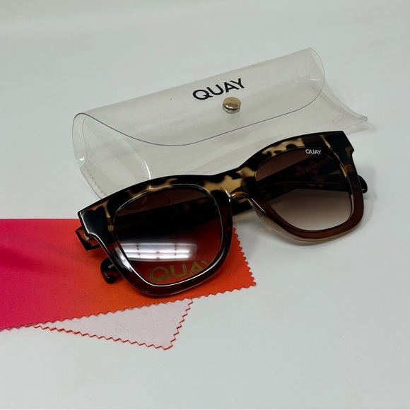 QUAY After Hours Sunglasses Black Tortoise Combo Frame Grey Gradient Fade Lenses - Picture 8 of 15